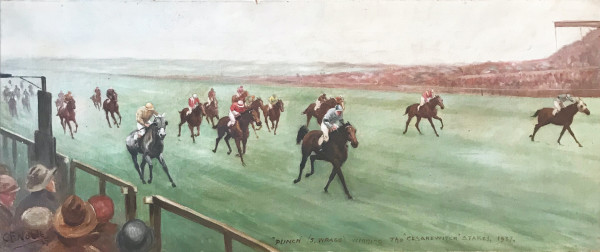 'Punch' (S. Wragg) Winning the Cesarewitch Stakes, 1937 by Charles F. Noble
