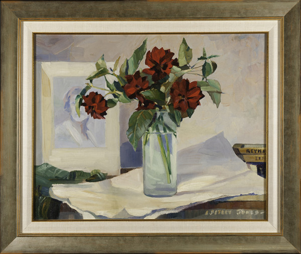 Roses in Vase by Llewellyn Petley-Jones (1908-1986)
