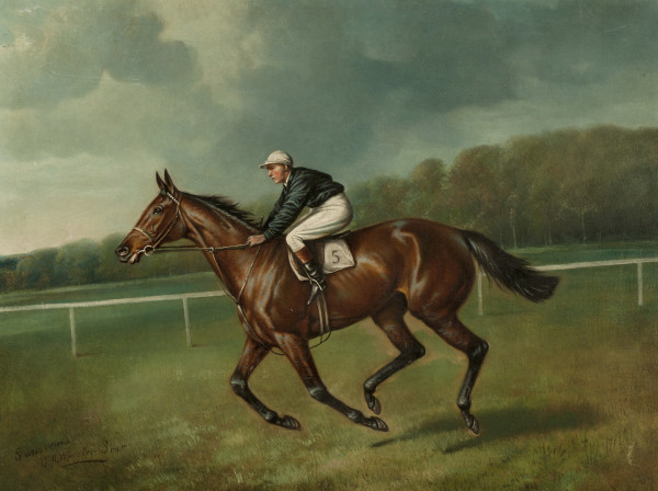 Sansovino & Sansovino Winning the Lord Derby's Derby (one by John Beer) (a set of two paintings) by John Alfred Wheeler