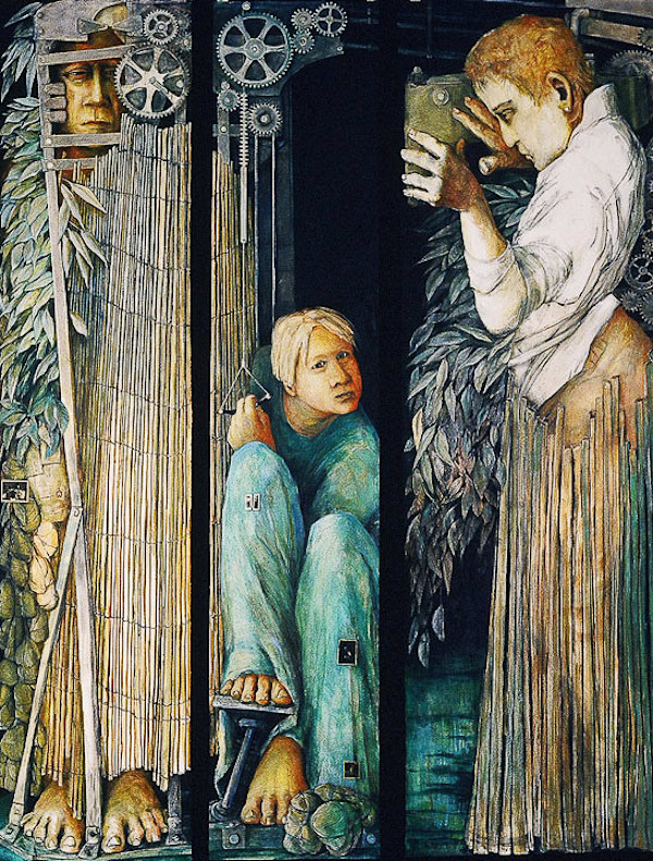 Triptych (2) Man, Child, Woman by Eve Whitaker, Image 1.