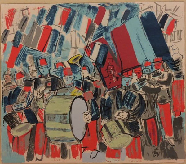 La fanfare, 14 juillet défilé militaire by Raoul Dufy