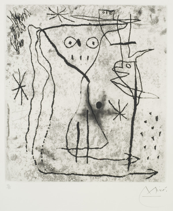 Jeune Fille Aux Deux Oiseaux by Joan Miró