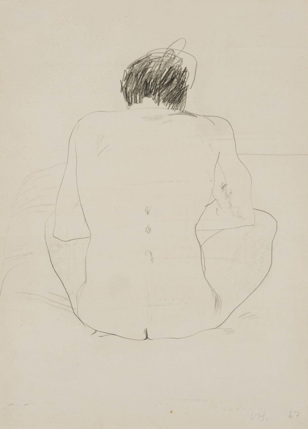 Untitled (Nude Man Seated, from Behind) by David Hockney