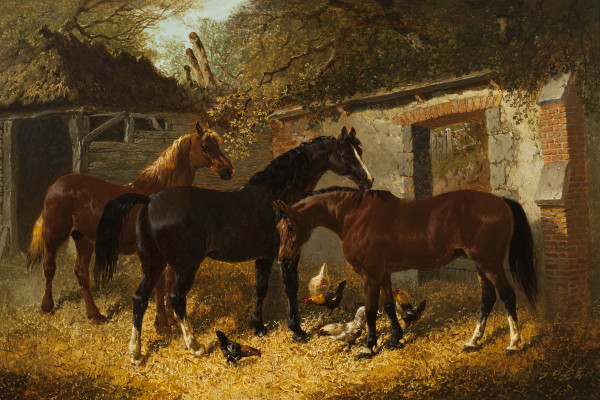 Barnyard Scenes (a pair) by John Frederick Herring, Jr.