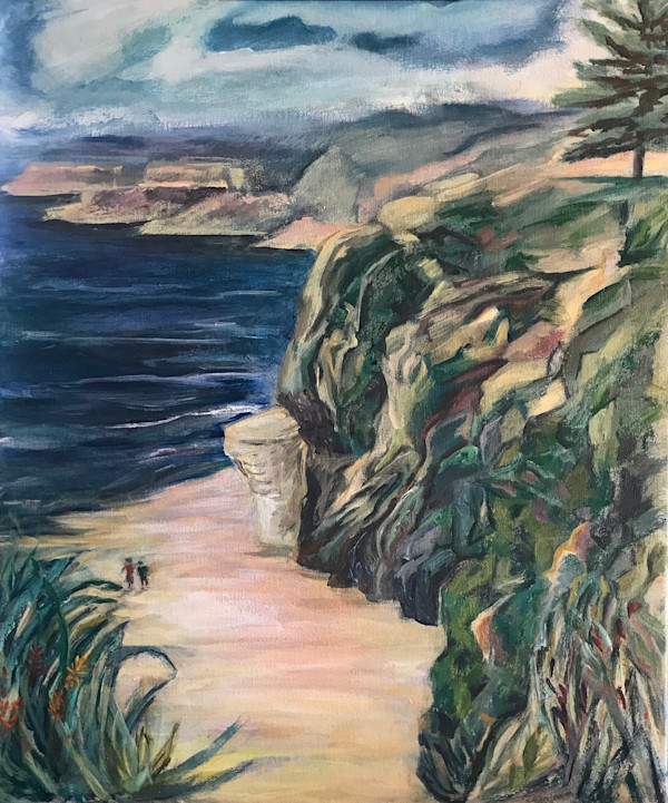 167 - Beach Walkers II - View North - Cape Arago by Katy Cauker