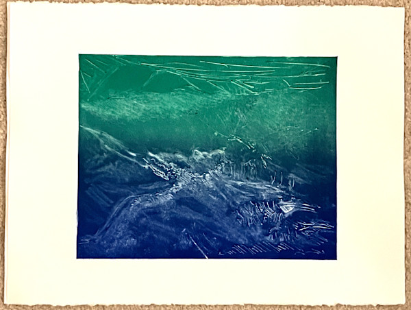 1122- IntoThe Deep Blue Monotype 2 by Katy Cauker