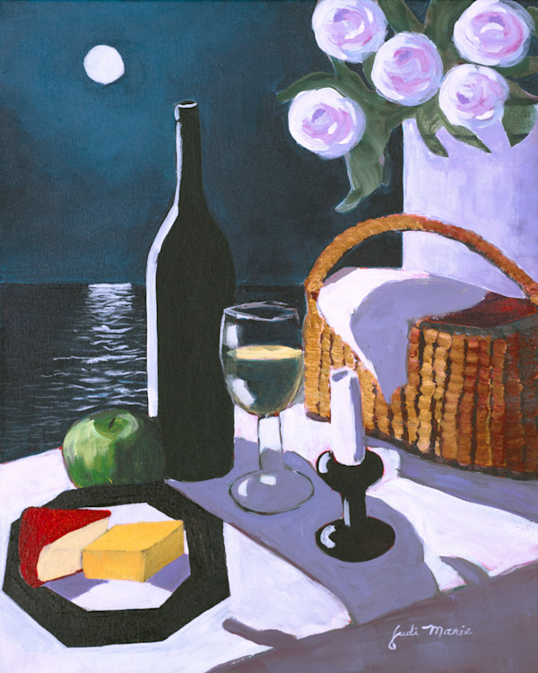 Moonlit Wine and Cheese Picnic by Judi Marie