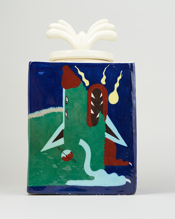 Ceramic Lidded Cookie Jar by Dale Dapkins