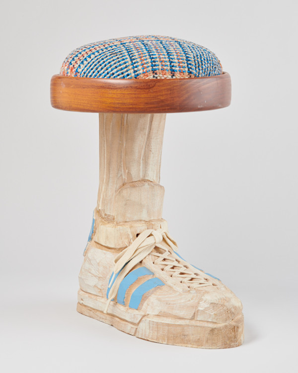 Tennis Shoe Footstool by Doug Amidon