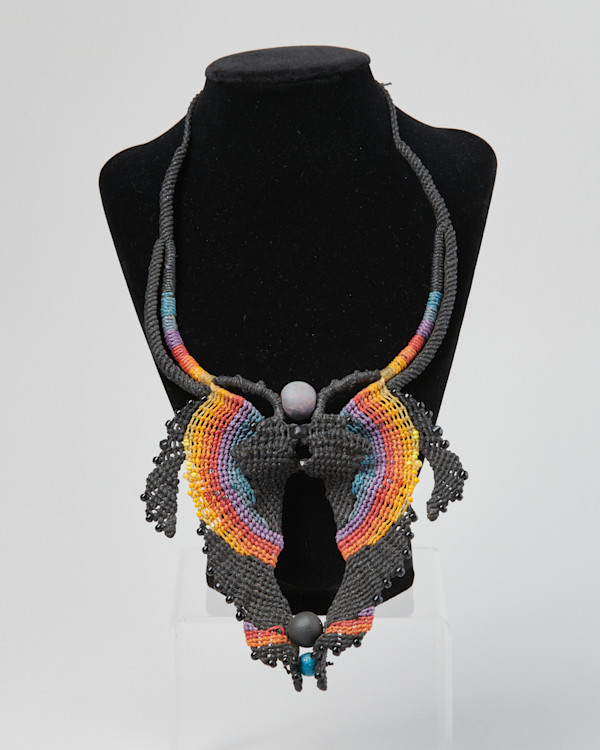 Brown Macrame Necklace by Mickey Sequenzia