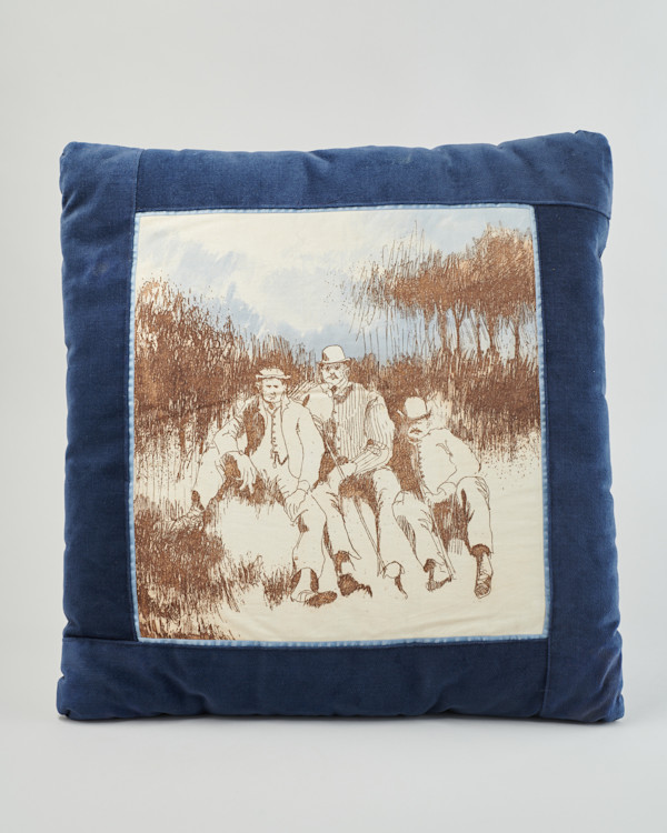 Blue Framed Pillow by Cynthia Winika