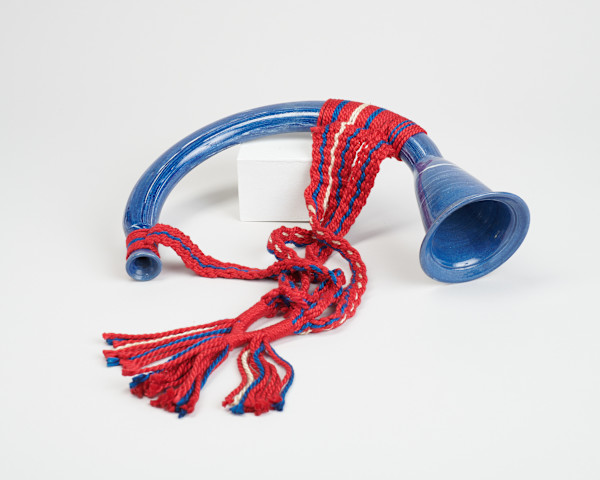 Porcelain Horn with Strap by Sande Deitch