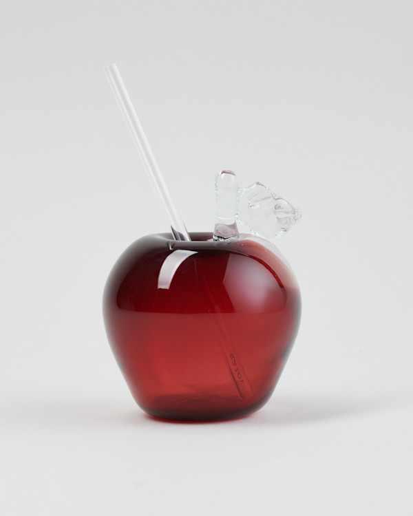 Red Apple Cider Cup with Straw by Brian Lonsway