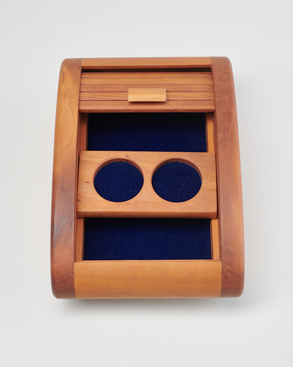 Small Cherry Oval Tambour Box by Bruce Erdman