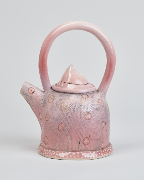 Pink Teapot with Lid by Gail Kendall