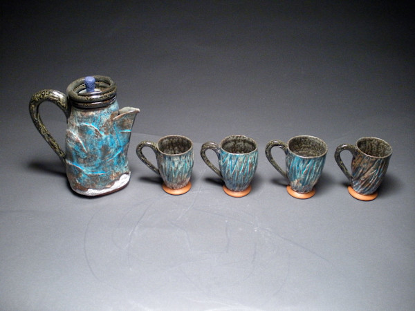 Tea Set with Wall Rack by Michael Lamar