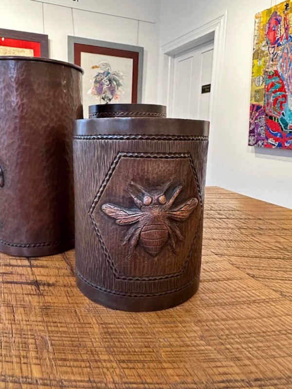 Bumble Bee Copper Vessel by Anne Jordan
