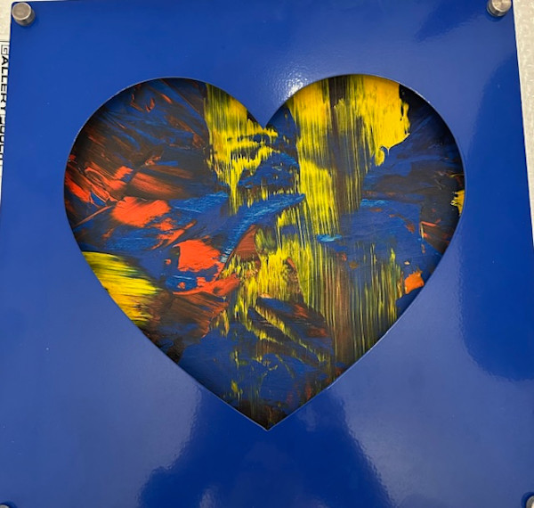Heart - Blue, Red, Yel by Jen Sterling