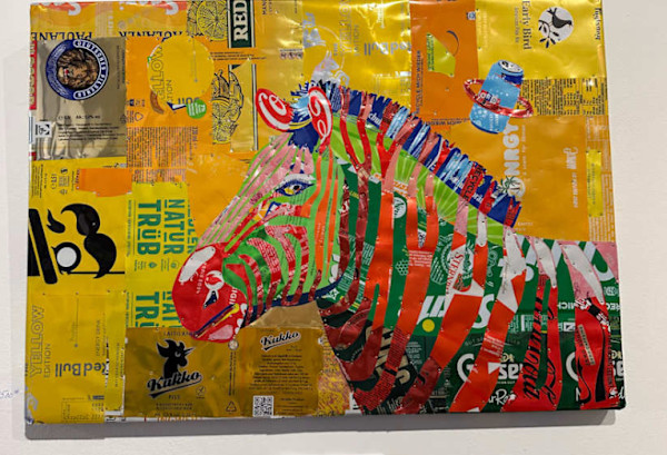 Zebra Recycled Yellow Background by Erdman (Oerdy) Hummel