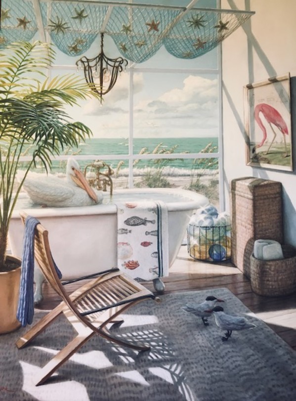 Bathing with Audubon by David Ruhe