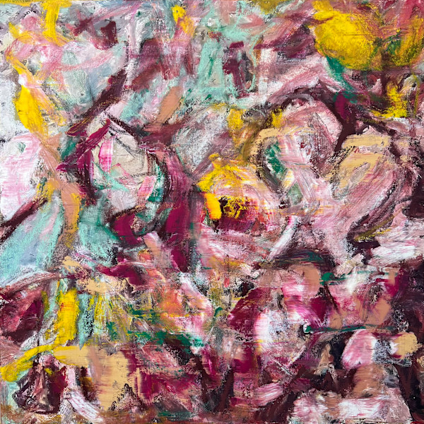 Study XLIX – Rose, Burgundy and Turquoise Field by CHRISTOPH MUELLER, Image 1.