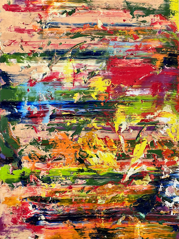 Study of a Bouquet of Flowers III – Orange and Green Field by CHRISTOPH MUELLER