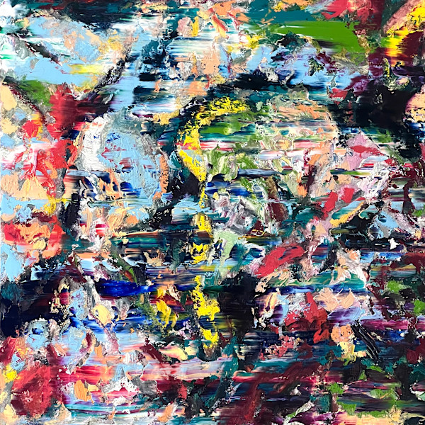 Study of a Bouquet of Flowers XX – Blue and Green Resonance Field by CHRISTOPH MUELLER