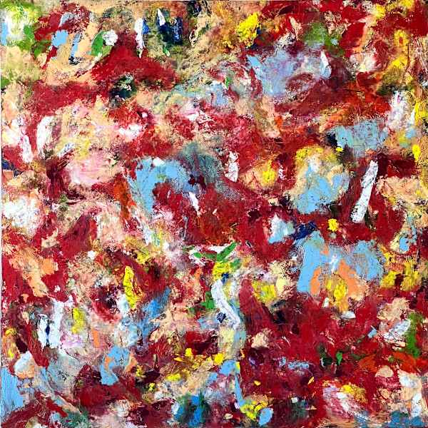 Study of a Bouquet of Flowers XIX – Red and Blue Harmony Field by CHRISTOPH MUELLER