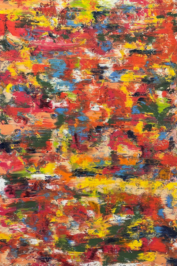 Study of a Bouquet of Flowers IX – Vermilion and Green Field by CHRISTOPH MUELLER