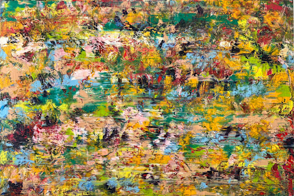 Study LV – Turquoise, Yellow and Green Field by CHRISTOPH MUELLER, Image 1.