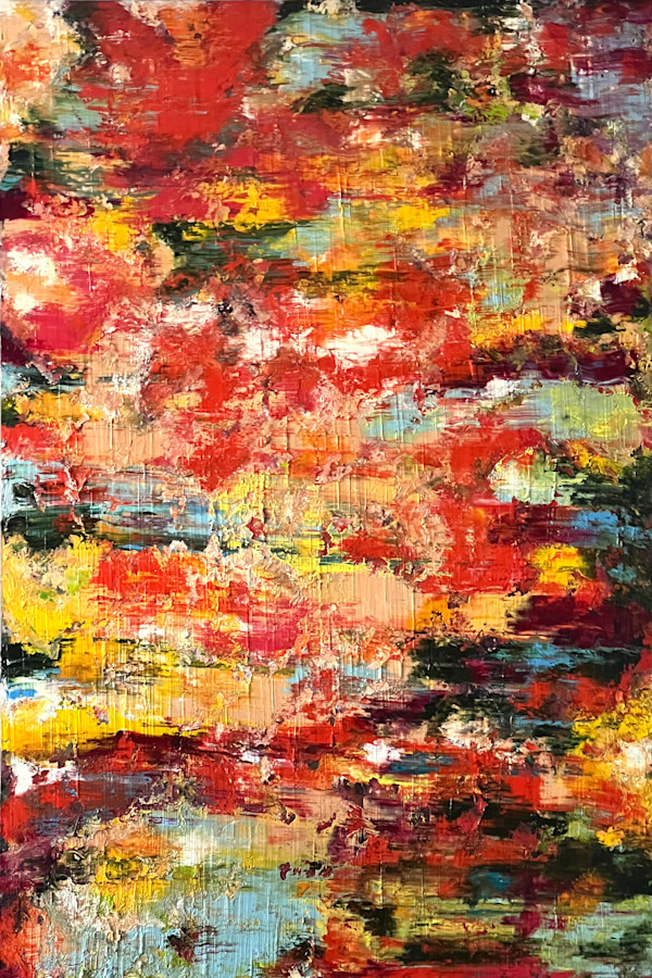 Study of a Bouquet of Flowers XVI – Red and Gold Light Field by CHRISTOPH MUELLER