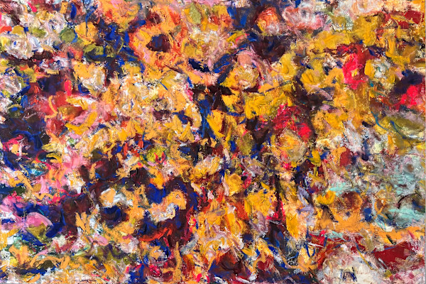 Study LVIII – Golden Yellow, Deep Blue and Rose Field by CHRISTOPH MUELLER, Image 1.