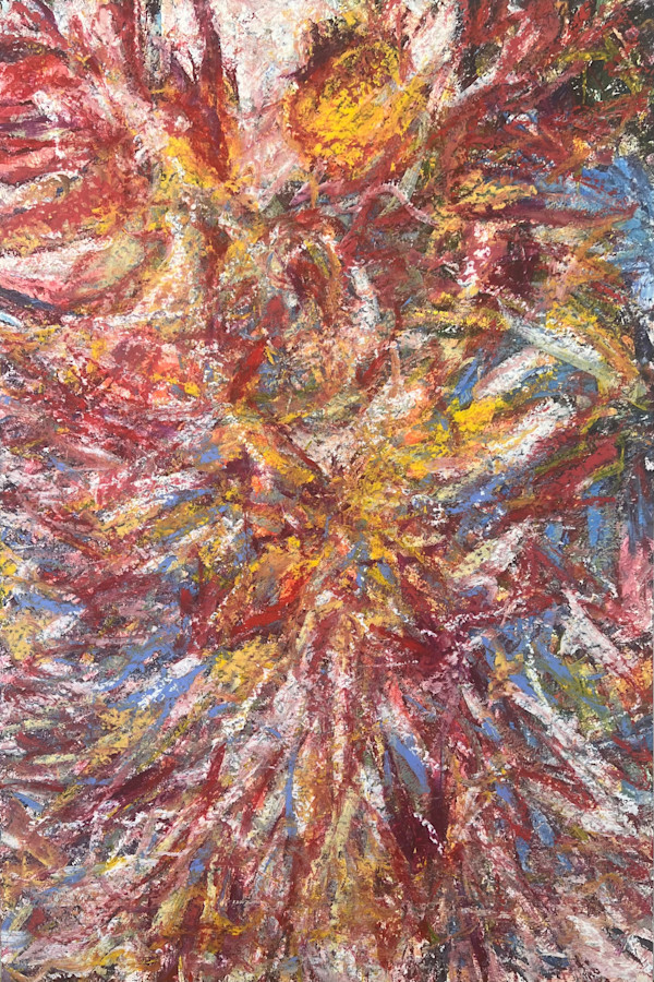 Study LXVII – Burgundy, Gold and Sky Blue Field by CHRISTOPH MUELLER, Image 1.