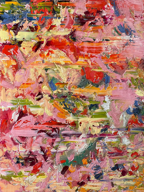 Study of a Bouquet of Flowers XXVII – Rose and Green Rhythm Field by CHRISTOPH MUELLER