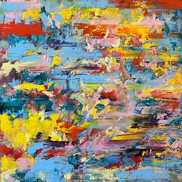 Study of a Bouquet of Flowers XXX – Blue and Yellow Horizontal Field by CHRISTOPH MUELLER