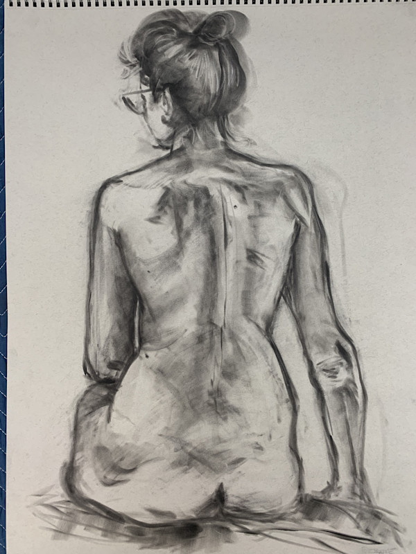 williams, pan pastel, 2023, figure drawing by Bennie Williams