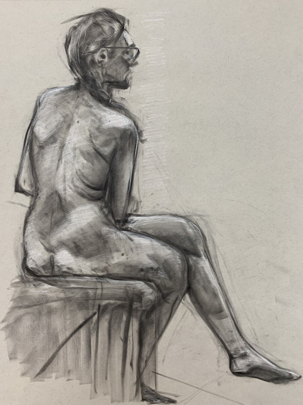 williams, pan pastel, 2023, figure drawing by Bennie Williams