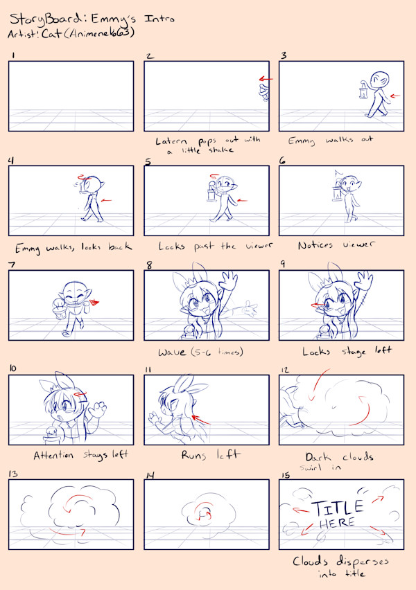 Emmy's Mothman Haven: Intro and Outro Storyboards by Cat M. V., Image 1.