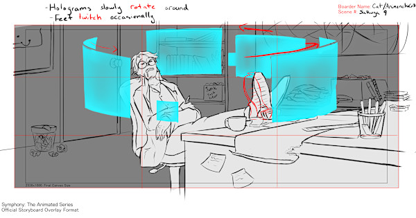 Symphony TAS: Sakuga Storyboard by Cat M. V., Image 1.