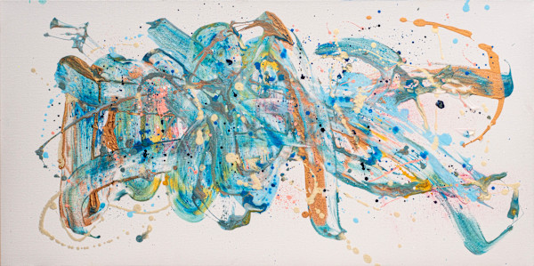 Blue Calligraphy by Nadia Mufti