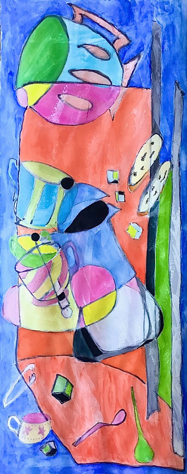 The Italian coffee pot by Figurative expressionist painter Danièle Lamarche-Sarvia