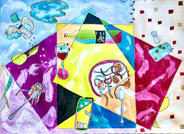 Alfresco by Danièle Lamarche-Sarvia neo figurativism, figurative expressionism  painter