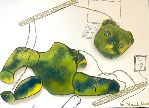 Nounours la marionette by Danièle Lamarche-Sarvia neo figurativism, figurative expressionism  painter, Image 3.