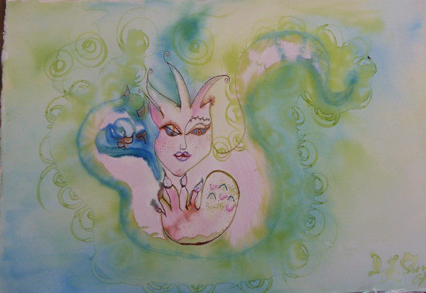 Baby Djinn by Danièle Lamarche-Sarvia neo figurativism, figurative expressionism  painter, Image 1.