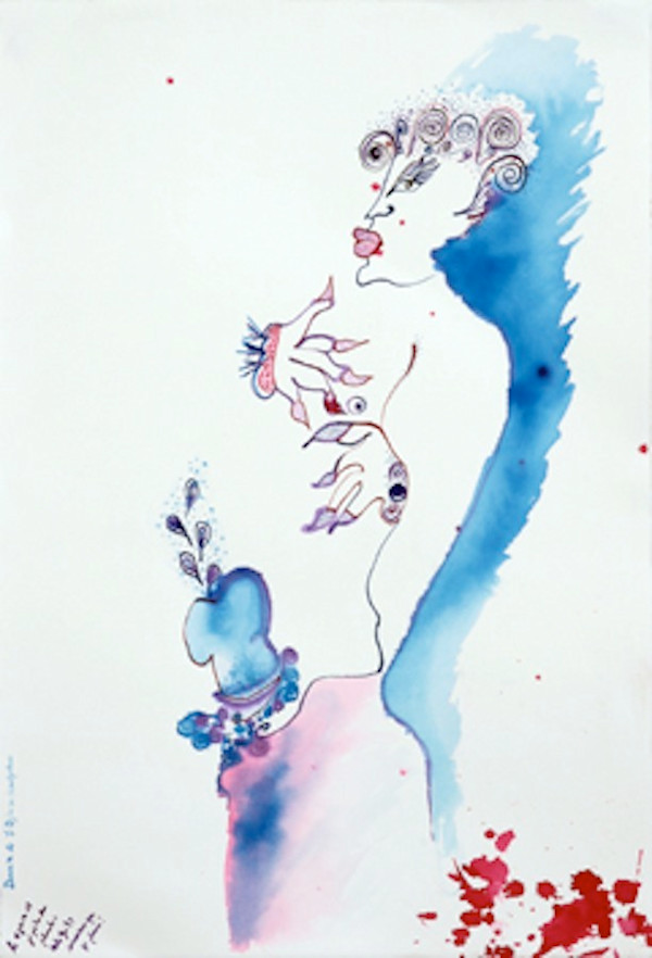 Je Djinn aquarelle by Danièle Lamarche-Sarvia neo figurativism, figurative expressionism  painter, Image 2.