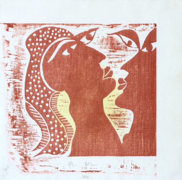The Kiss by Danièle Lamarche-Sarvia neo figurativism, figurative expressionism  painter, Image 1.