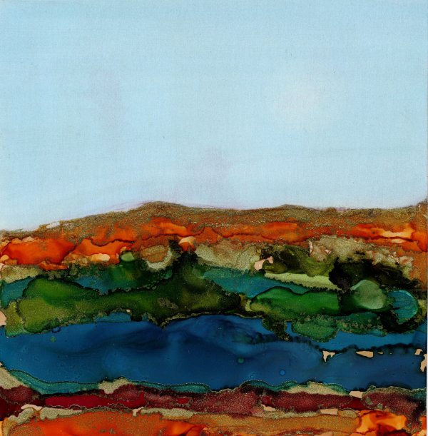 African Dreamscapes: Landscape with River by Mari O'Brien