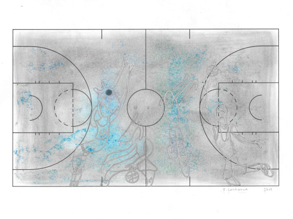 Basketball Court & Silver Lines by Nova Dream Space