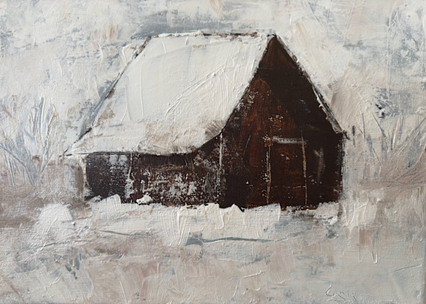 Brown Barn in Winter by Cyndy Hinkelman-Smith