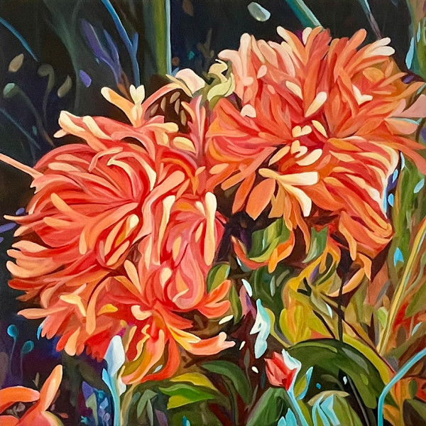 Dancing Dahlias 1 by Pam Wardner